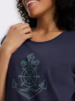 Kurzarmshirt mit Anker-Motiv