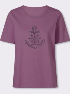 Kurzarmshirt mit Anker-Motiv