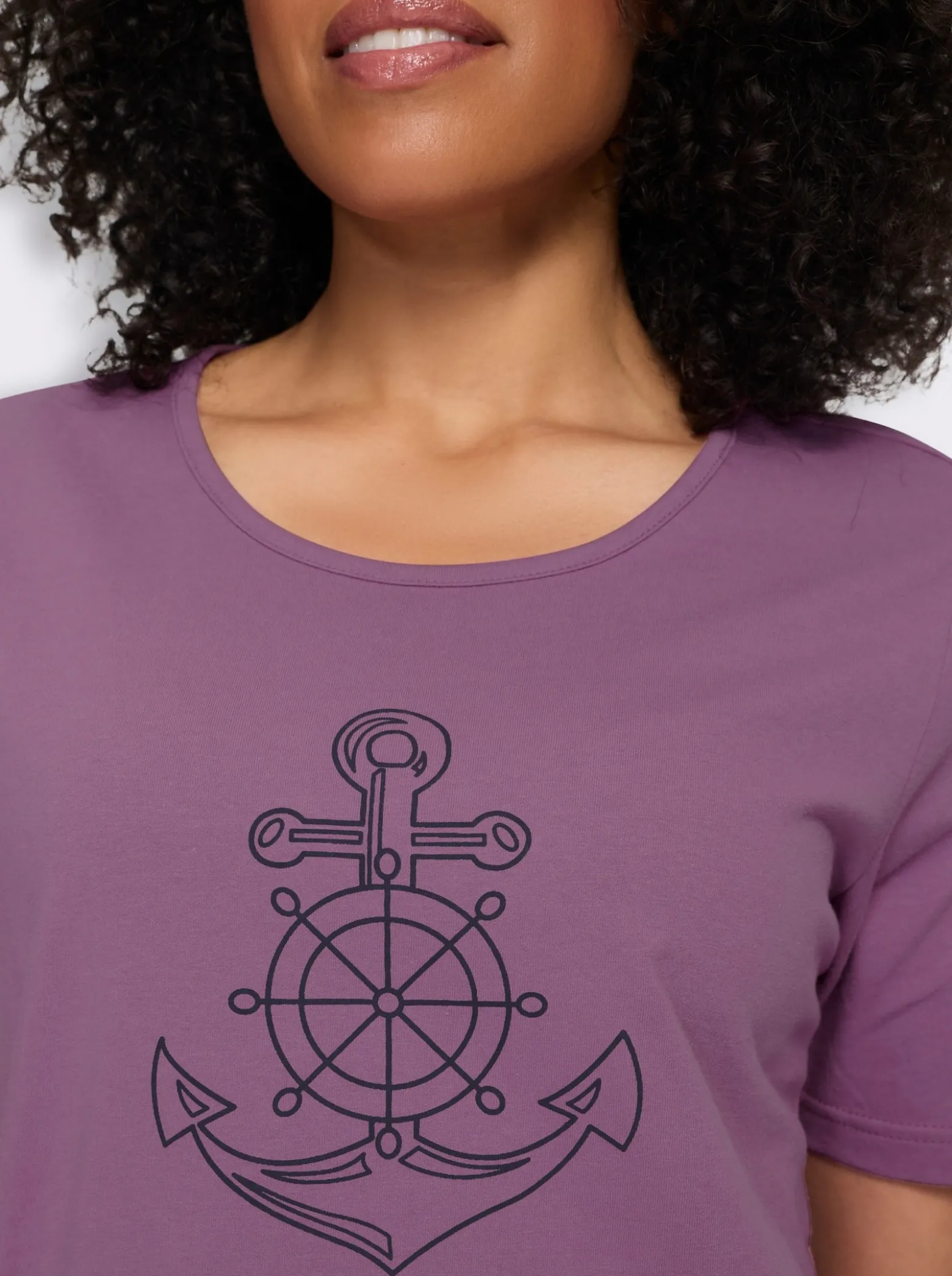 Kurzarmshirt mit Anker-Motiv
