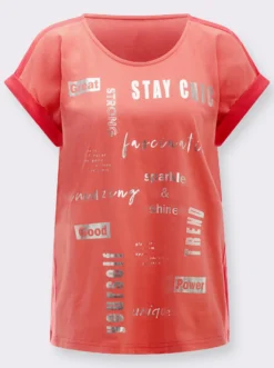 Kurzarmshirt mit überschnittenen Schultern