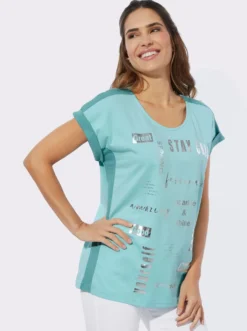 Kurzarmshirt mit überschnittenen Schultern