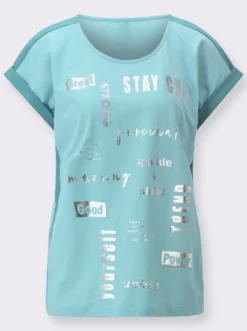 Kurzarmshirt mit überschnittenen Schultern
