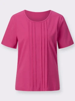 Kurzarmshirt mit Biesen im Vorderteil