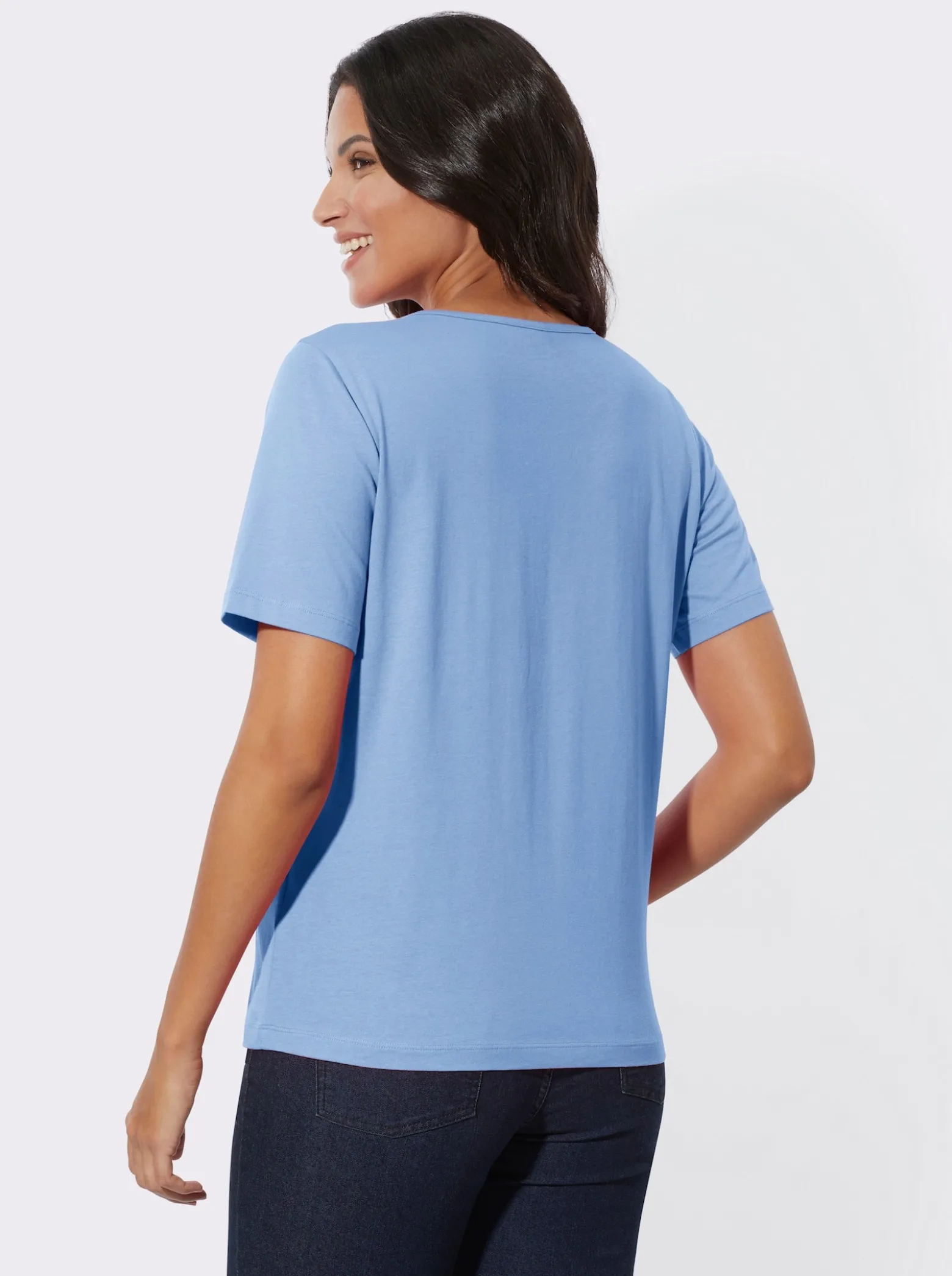Kurzarmshirt mit Biesen im Vorderteil