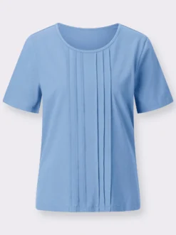 Kurzarmshirt mit Biesen im Vorderteil
