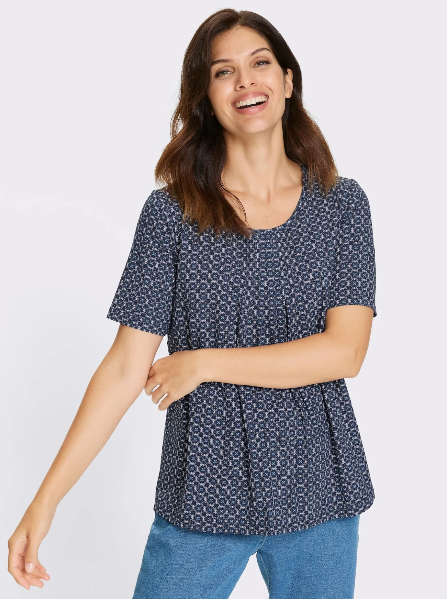 Kurzarmshirt mit Biesenpartie