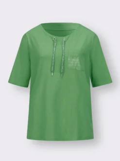 Kurzarmshirt mit Bindeband