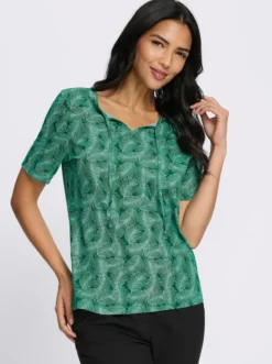 Kurzarmshirt mit Bindeband