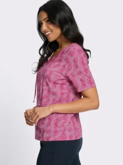 Kurzarmshirt mit Bindeband