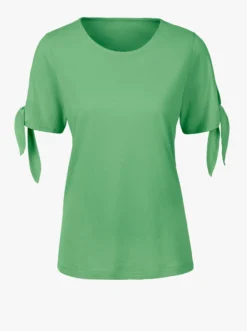 Kurzarmshirt mit Bindeband am Ärmel