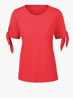 Kurzarmshirt mit Bindeband am Ärmel