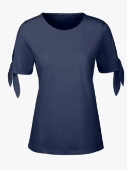 Kurzarmshirt mit Bindeband am Ärmel