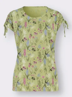 Kurzarmshirt mit Bindebändern, bedruckt