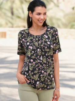 Kurzarmshirt mit Blümchenmuster