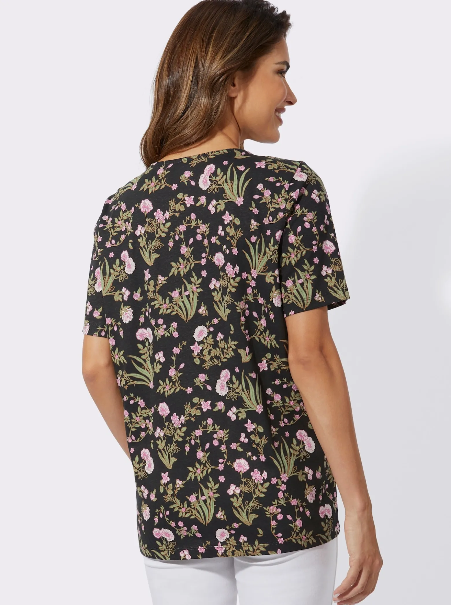 Kurzarmshirt mit Blümchenmuster
