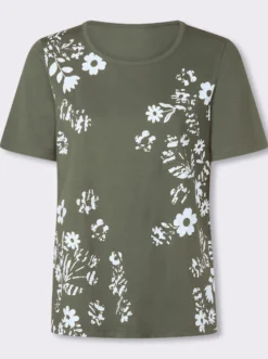 Kurzarmshirt mit Blüten-Druck