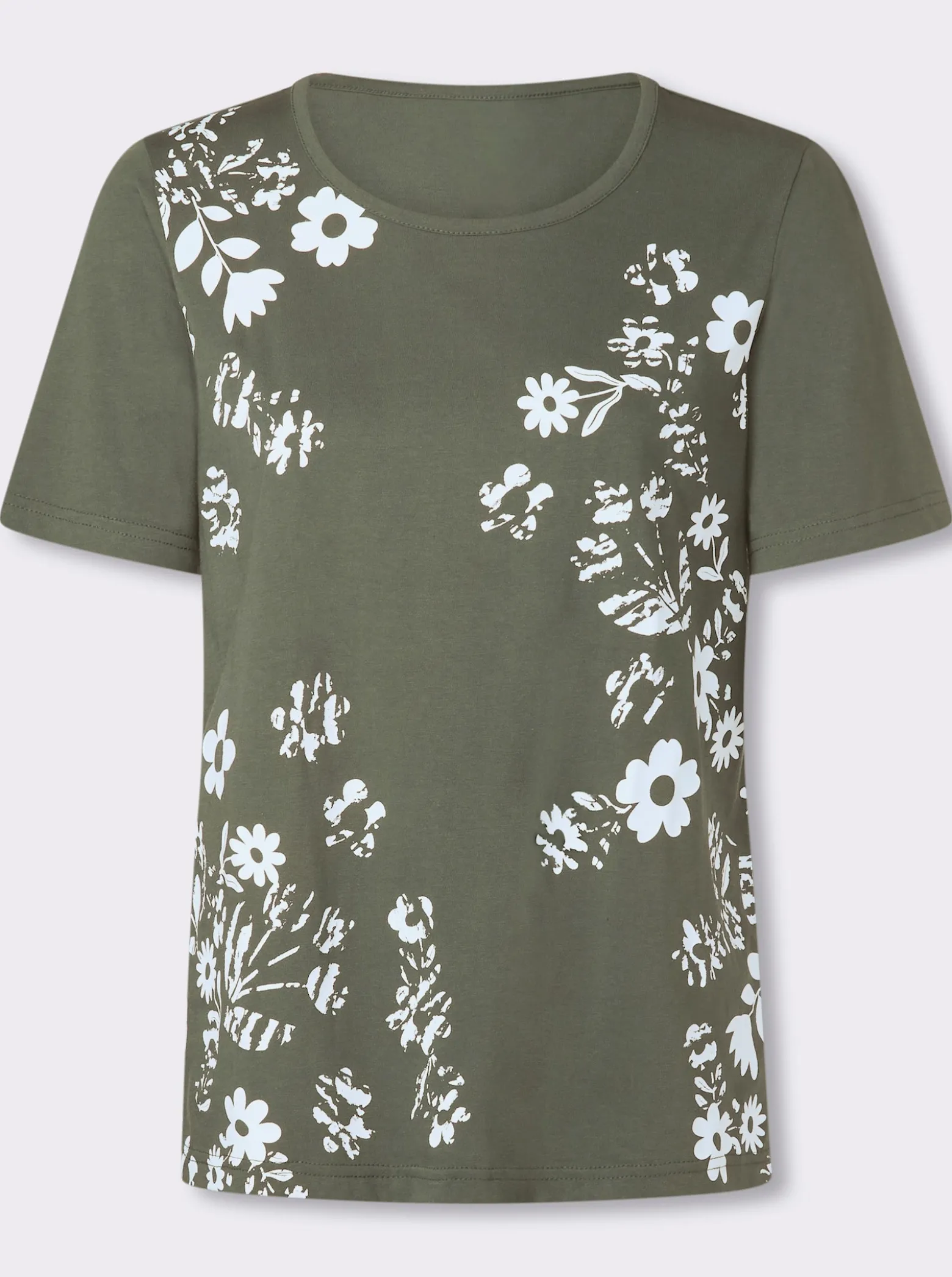 Kurzarmshirt mit Blüten-Druck