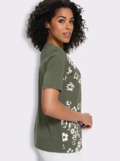 Kurzarmshirt mit Blüten-Druck