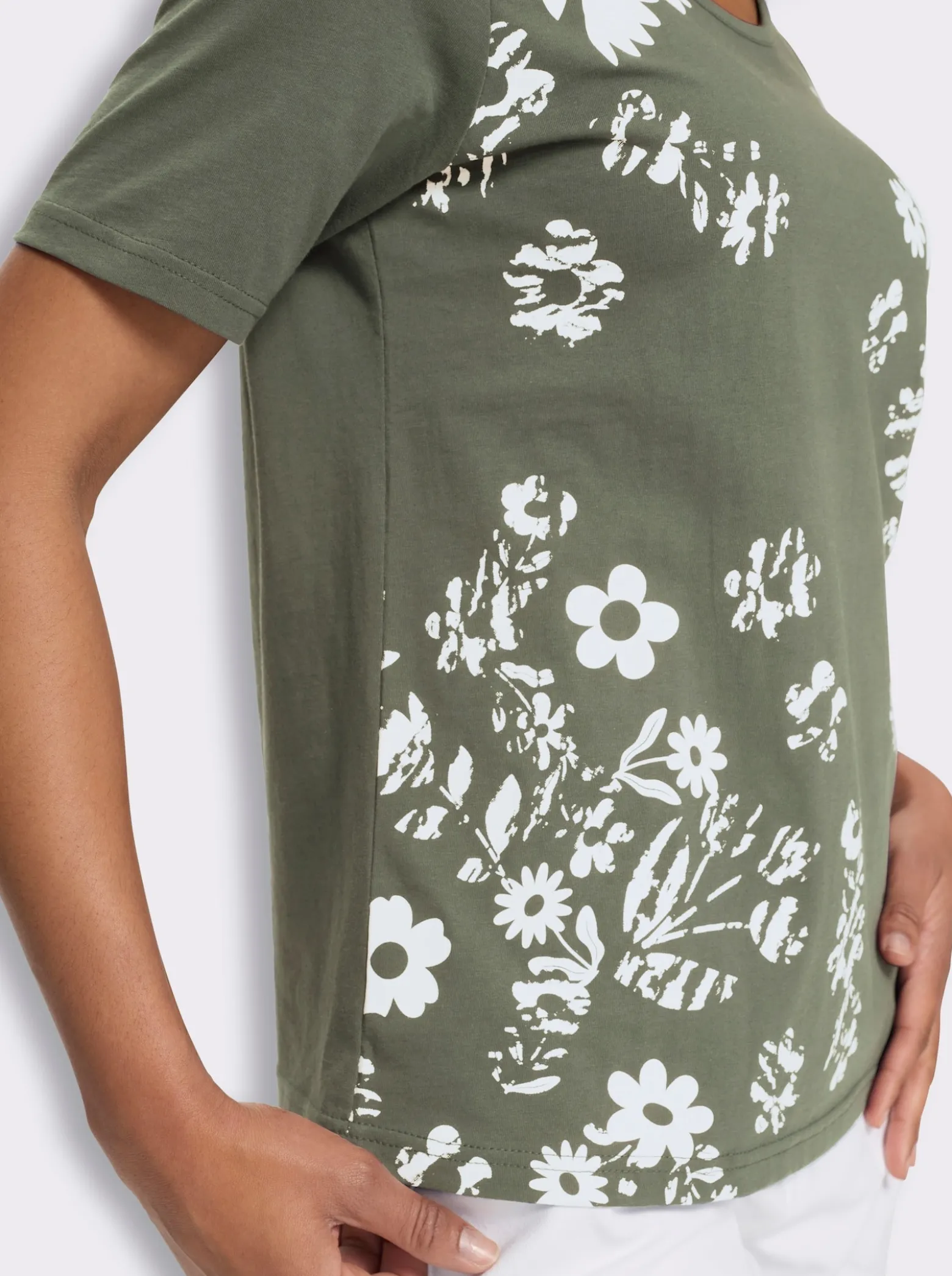 Kurzarmshirt mit Blüten-Druck