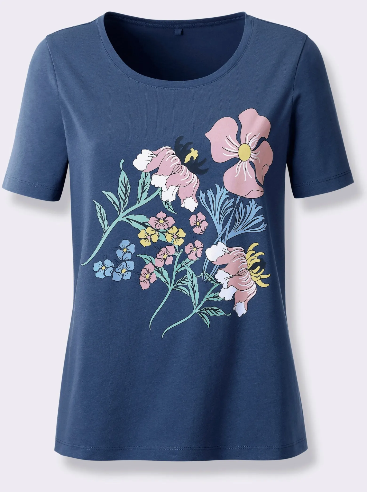 Kurzarmshirt mit Blüten-Druck