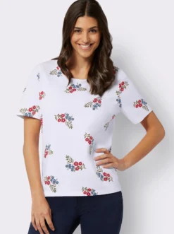 Kurzarmshirt mit Blütendruck