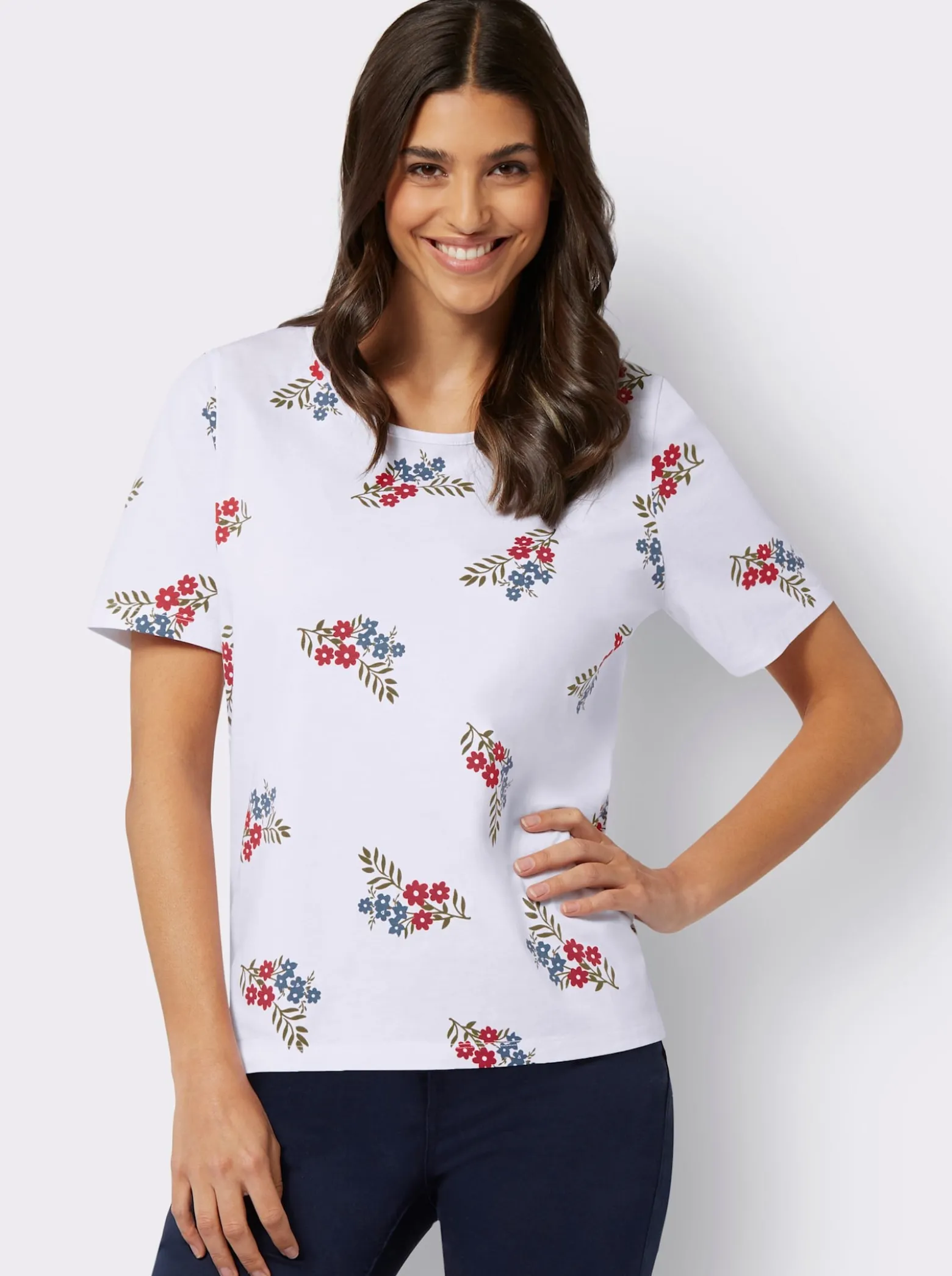 Kurzarmshirt mit Blütendruck