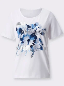 Kurzarmshirt mit Blüten-Motiv