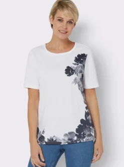Kurzarmshirt mit Blumen-Druck