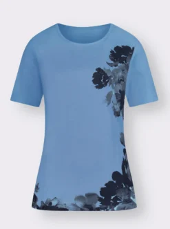 Kurzarmshirt mit Blumen-Druck