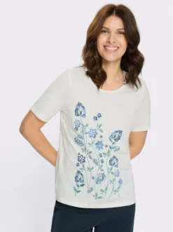 Kurzarmshirt mit Blumenmotiv