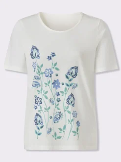 Kurzarmshirt mit Blumenmotiv