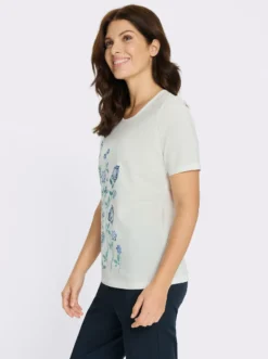 Kurzarmshirt mit Blumenmotiv
