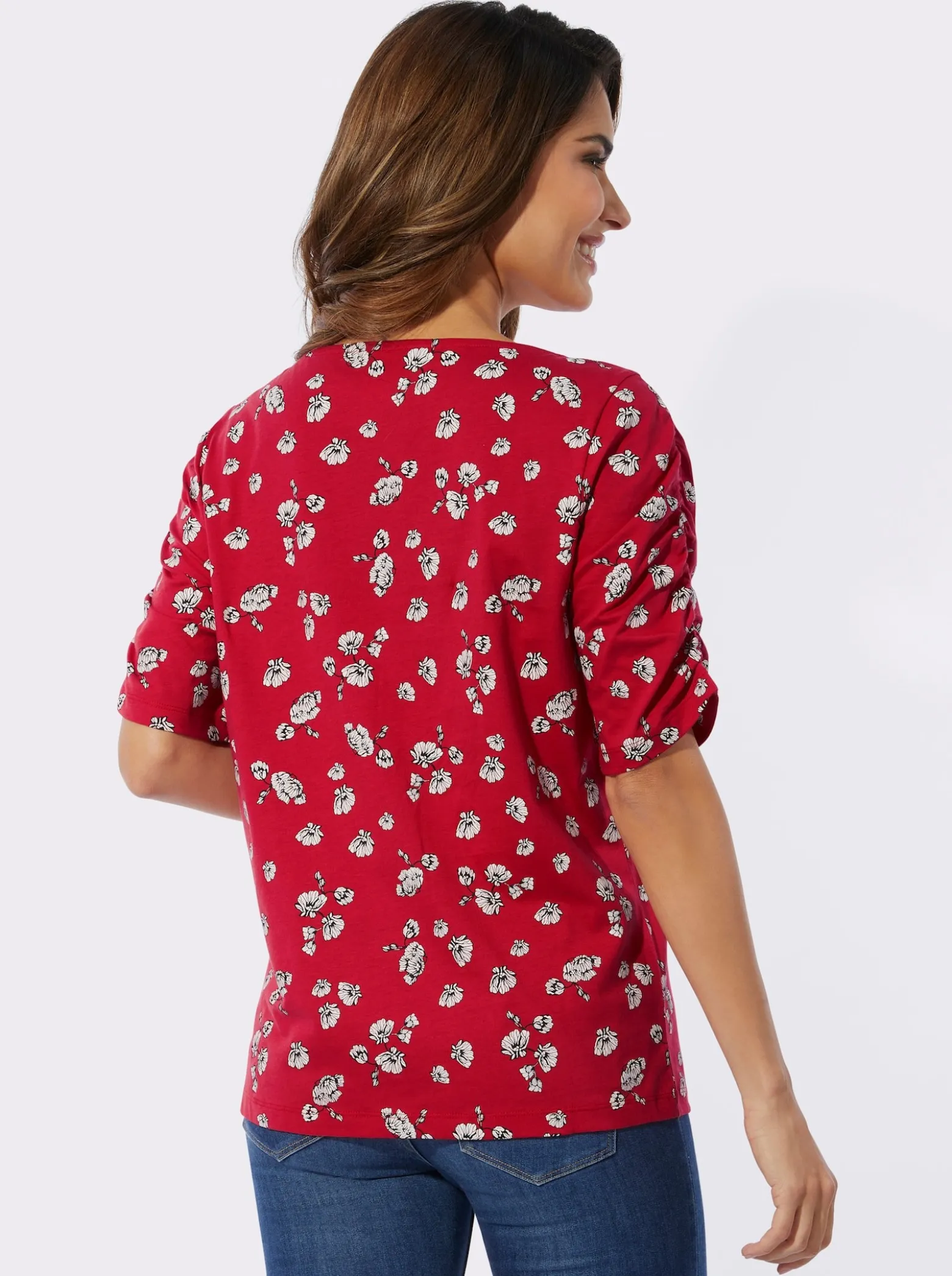 Kurzarmshirt mit Blumenmuster