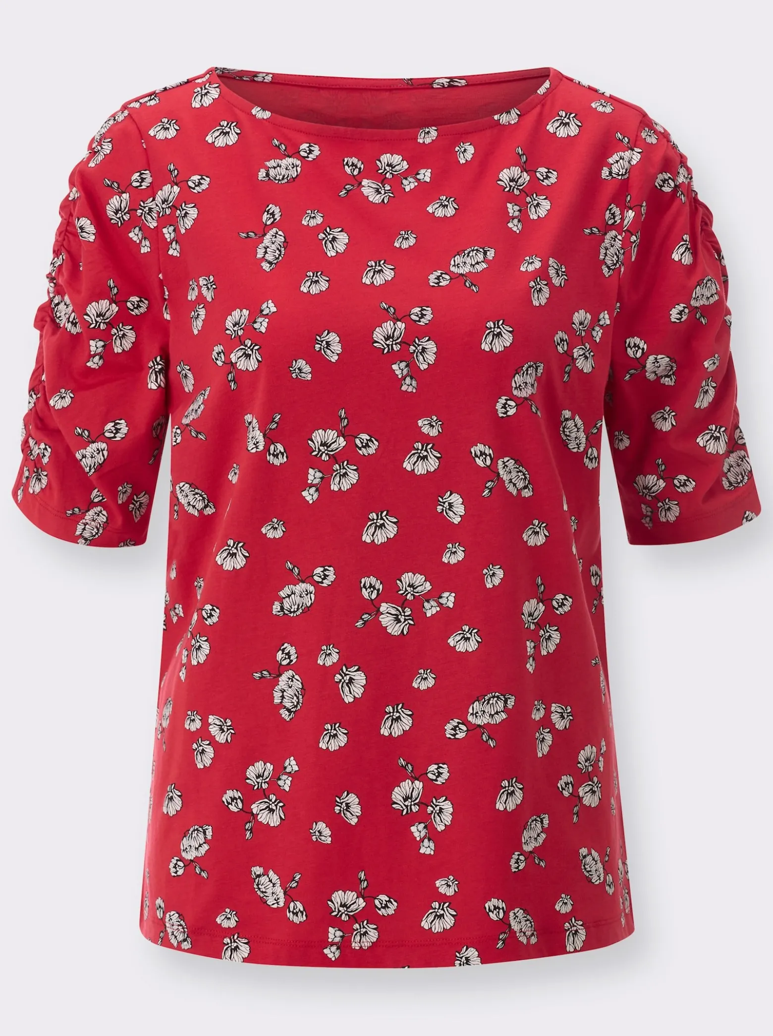Kurzarmshirt mit Blumenmuster