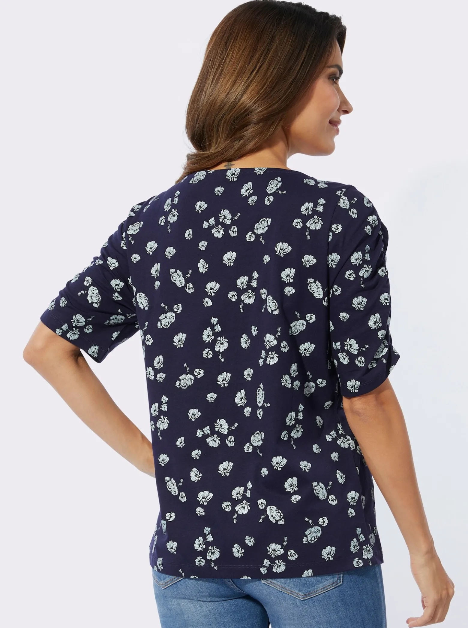 Kurzarmshirt mit Blumenmuster