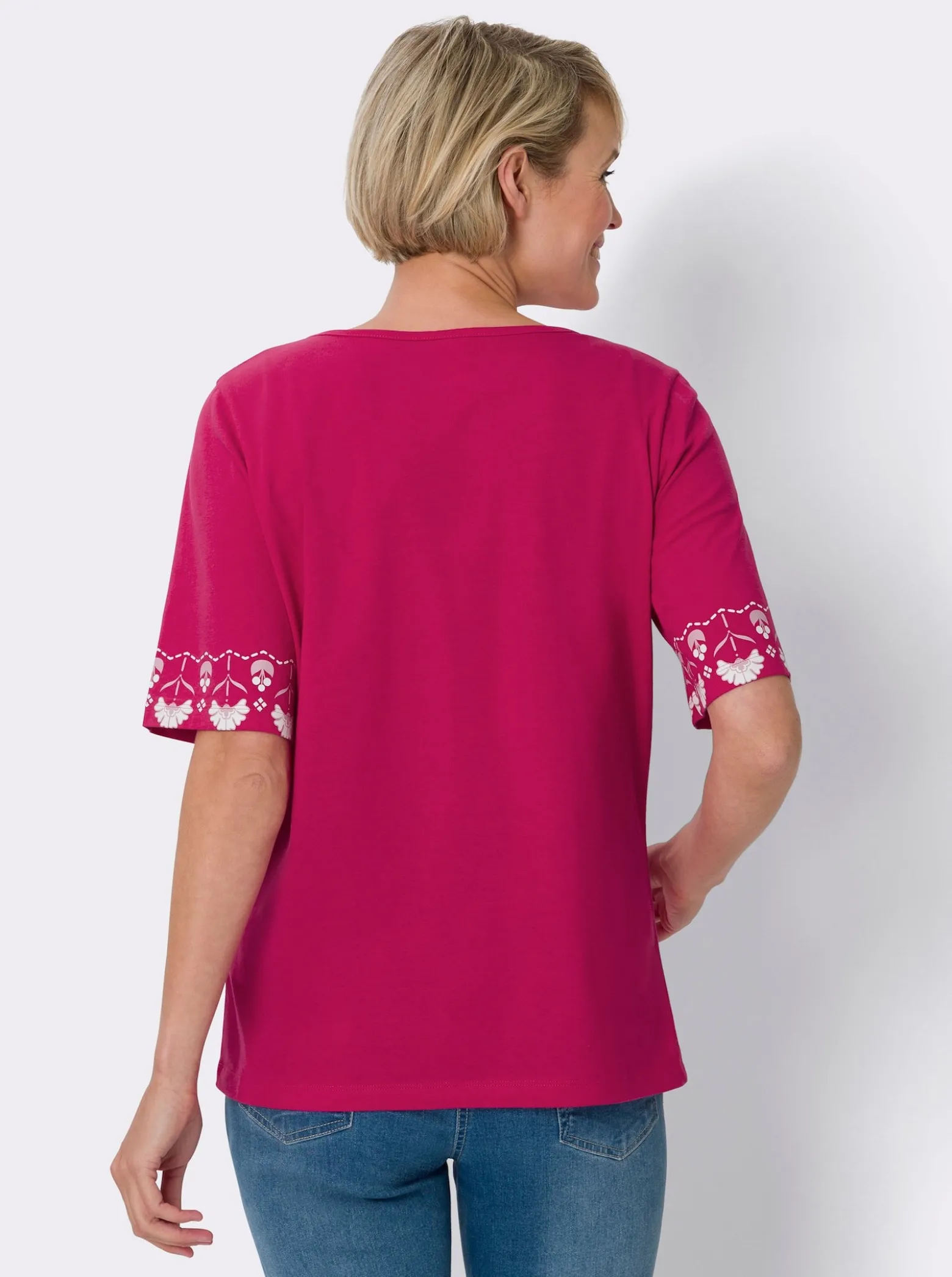 Kurzarmshirt mit Bordüren-Druck