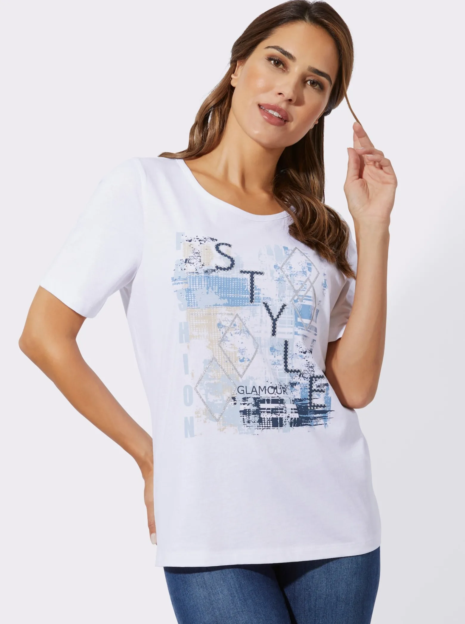 Kurzarmshirt mit Buchstaben-Druck