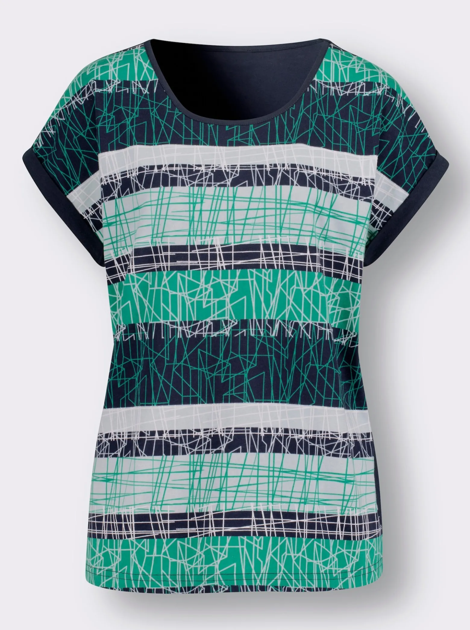 Kurzarmshirt mit Druck im Vorderteil
