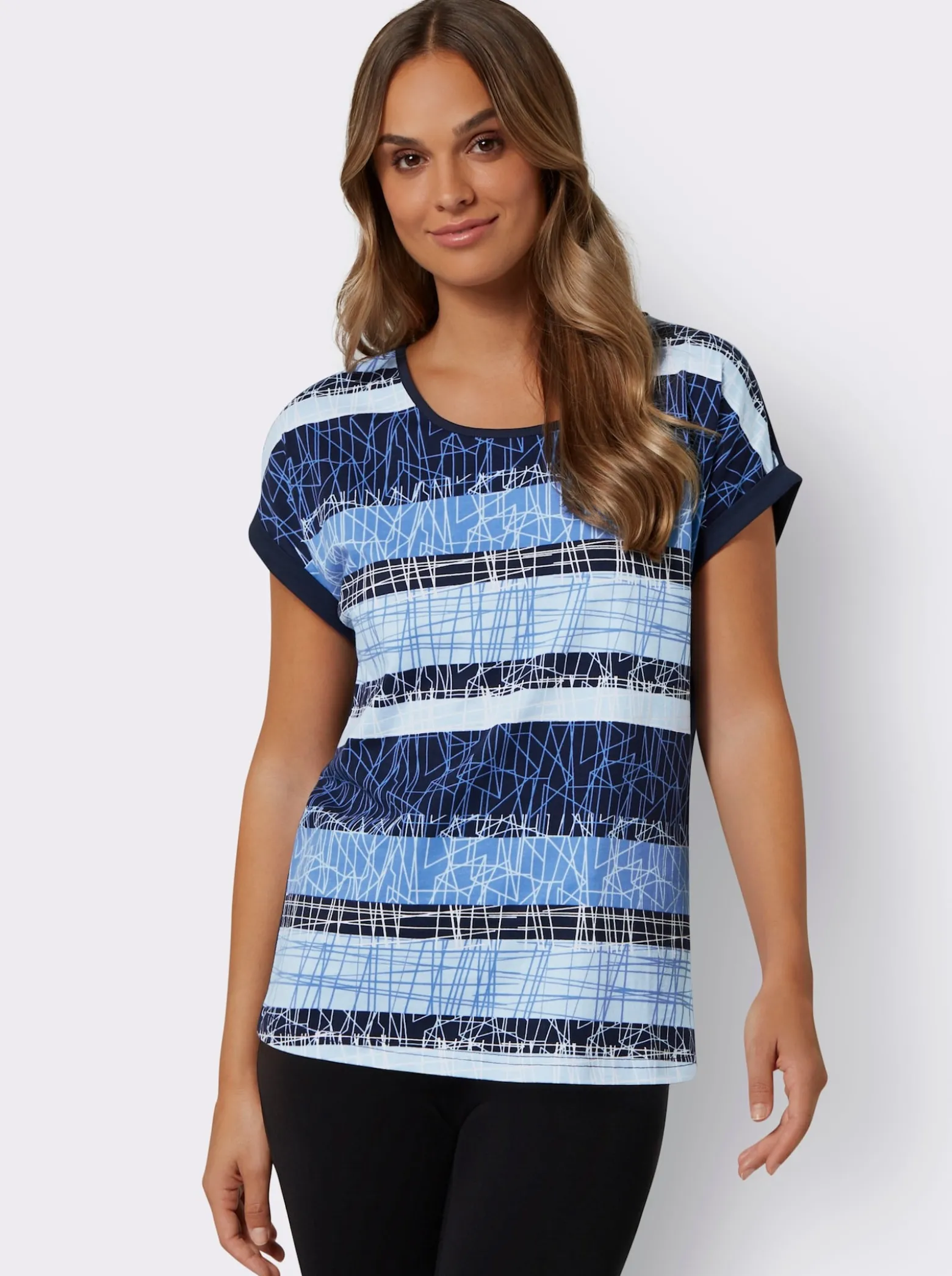 Kurzarmshirt mit Druck im Vorderteil