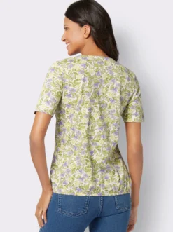 Kurzarmshirt mit elastischem Saum