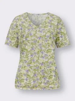 Kurzarmshirt mit elastischem Saum