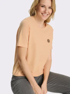 Kurzarmshirt mit elastischem Saum
