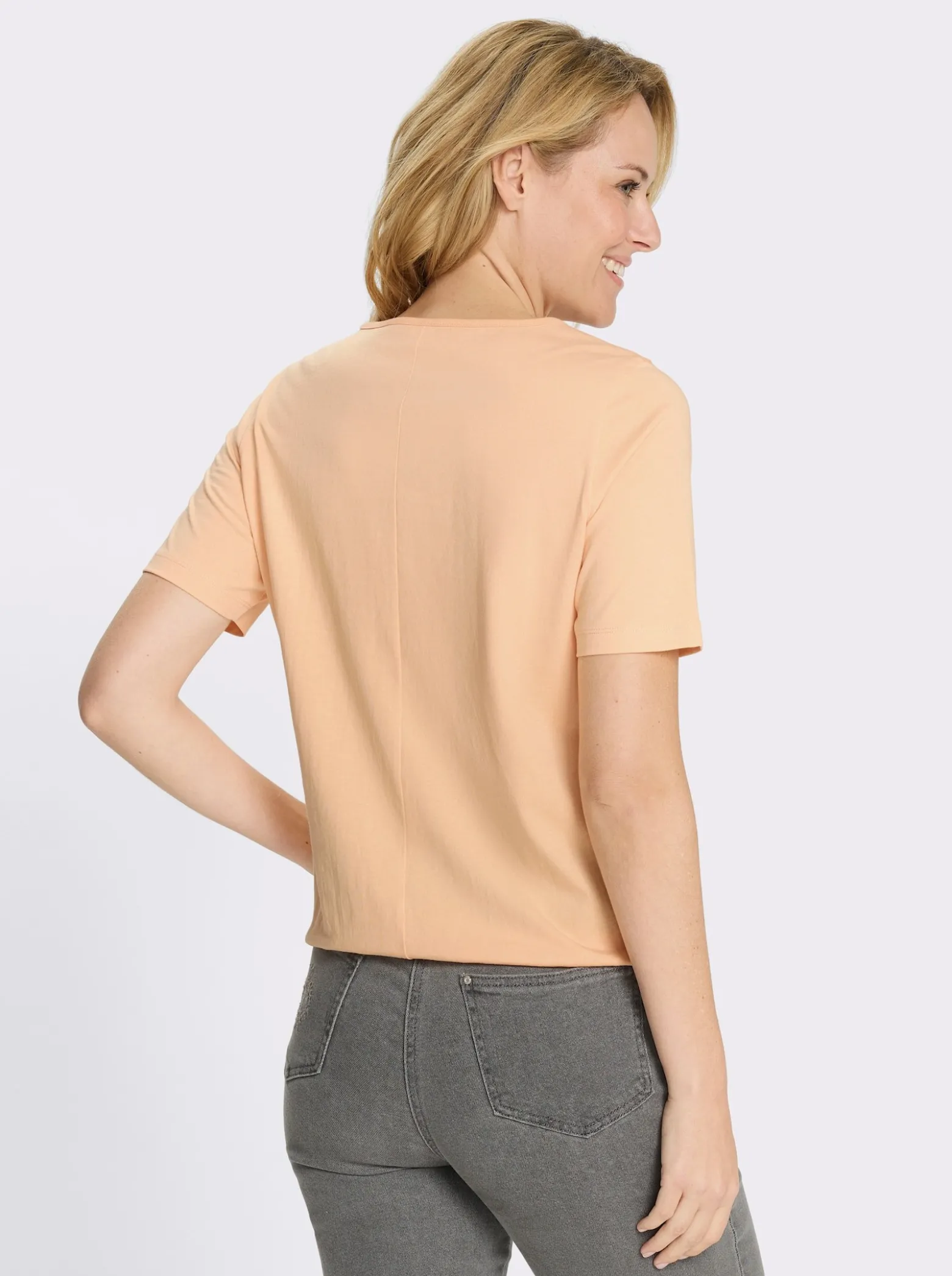 Kurzarmshirt mit elastischem Saum