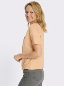 Kurzarmshirt mit elastischem Saum