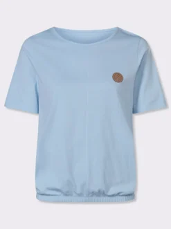 Kurzarmshirt mit elastischem Saum