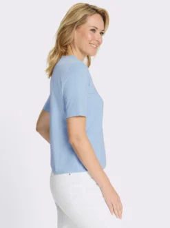 Kurzarmshirt mit elastischem Saum