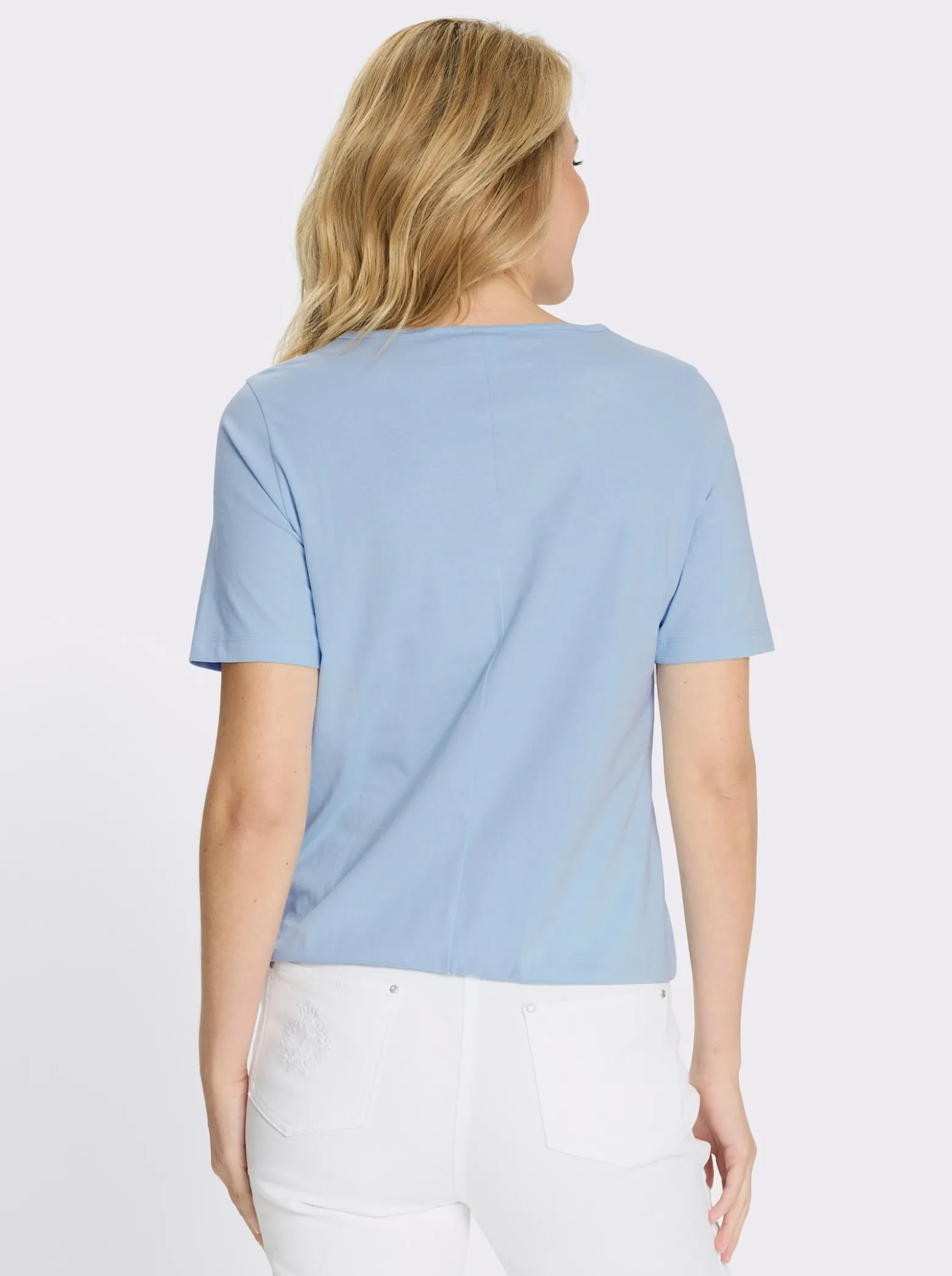 Kurzarmshirt mit elastischem Saum