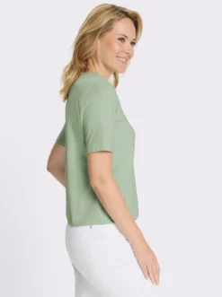 Kurzarmshirt mit elastischem Saum