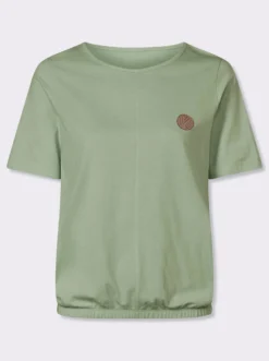 Kurzarmshirt mit elastischem Saum