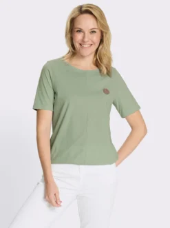 Kurzarmshirt mit elastischem Saum